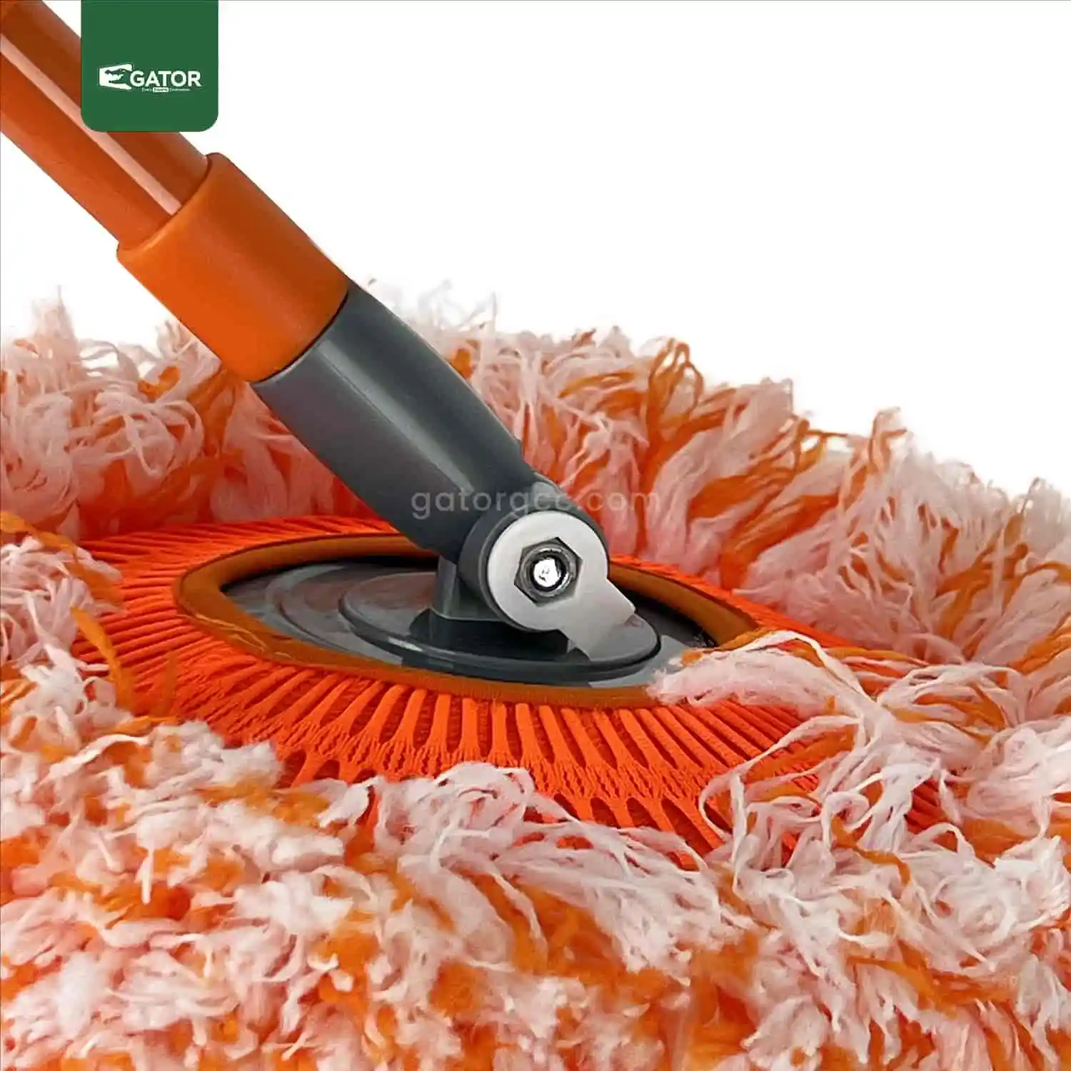 PP21 Adjustable Microfiber Cotton Duster with Extendable Handle orange